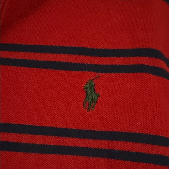 Polo by Ralph Lauren Red and Blue Striped Long Sleeve Shirt - Picture 2 of 3